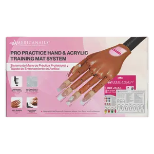 Americanails Professional Practice Hand with Acrylic Silicone Training Mat System