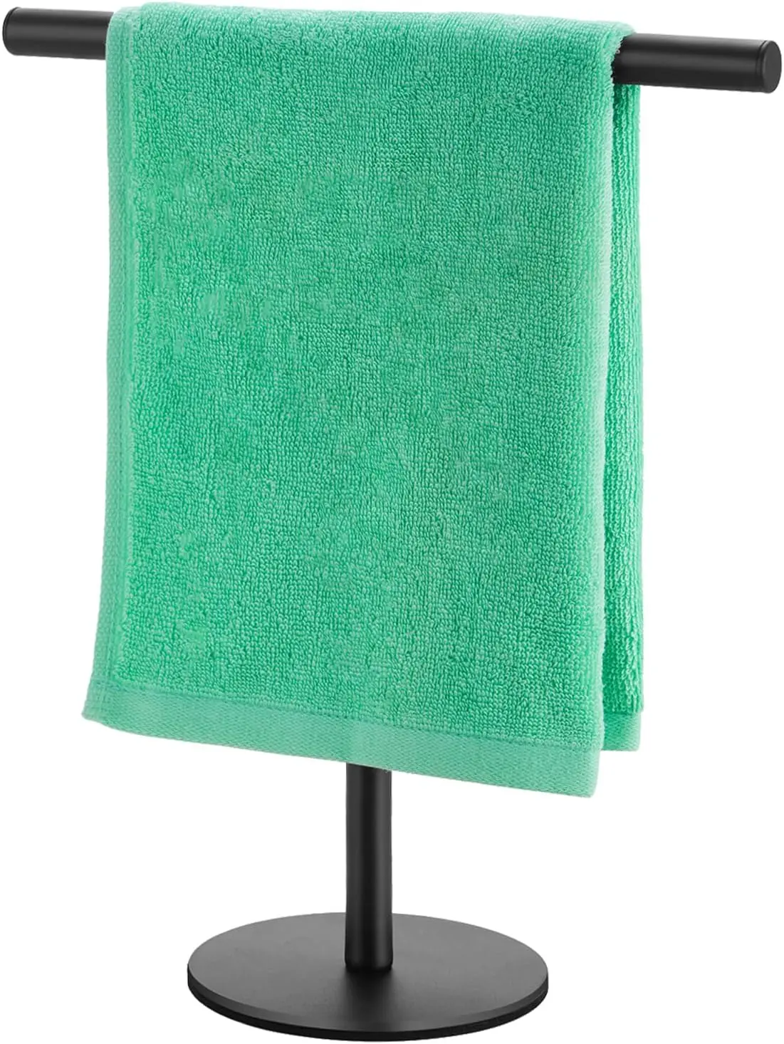 Hand Towel Holder, Bathroom Towel Racks, Countertop Towel Stand, T-Shape Towel Holder for Kitchen, Matte Black Standing Towel Bar