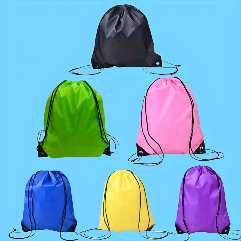Drawstring Backpack, 6-pack Sports And Fitness Drawstring Backpack, Polyester Rope Backpack Suitable For Men And Women, 6 Colors. Classic And Fashionable Style!