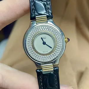 Cartier Must 21 Vintage 28mm Quartz - White Dial,  Two-Tone & Custom Diamond-Set Caseback Ladies Watch 22385270