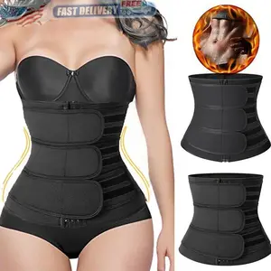 Womenswear Compression 3 Strap Workout Waist Trainer Belly Slimming Sheath Shaper Belt for Body Shaping and Sweat Reduction