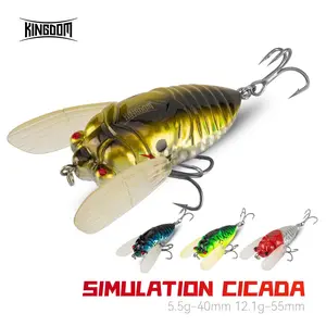 1pc Fishing Lure Cicada Bionic Bait Topwater Lure ABS Material Bite & Tear Resistant Realistic Swimming Action Noise Rattle Beads High Efficiency Fish Luring Freshwater Saltwater Universal Fishing Gear Fishing Accessories Fishing Equipment