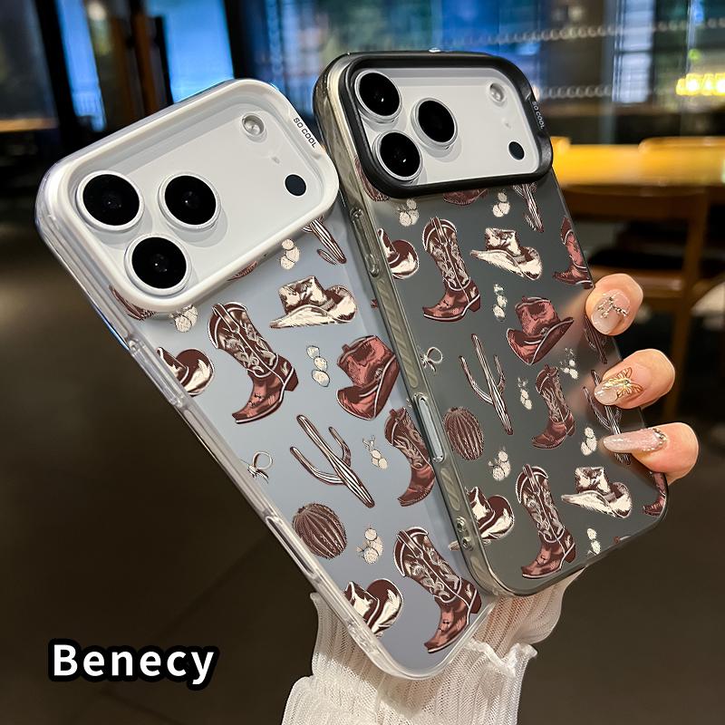 Phone Case for iPhone17 Pro Max 17 Air Western Cowboy Elements Pattern Full Body Protection Anti-Scratch PC Smartphone Cover Cellphone Protective