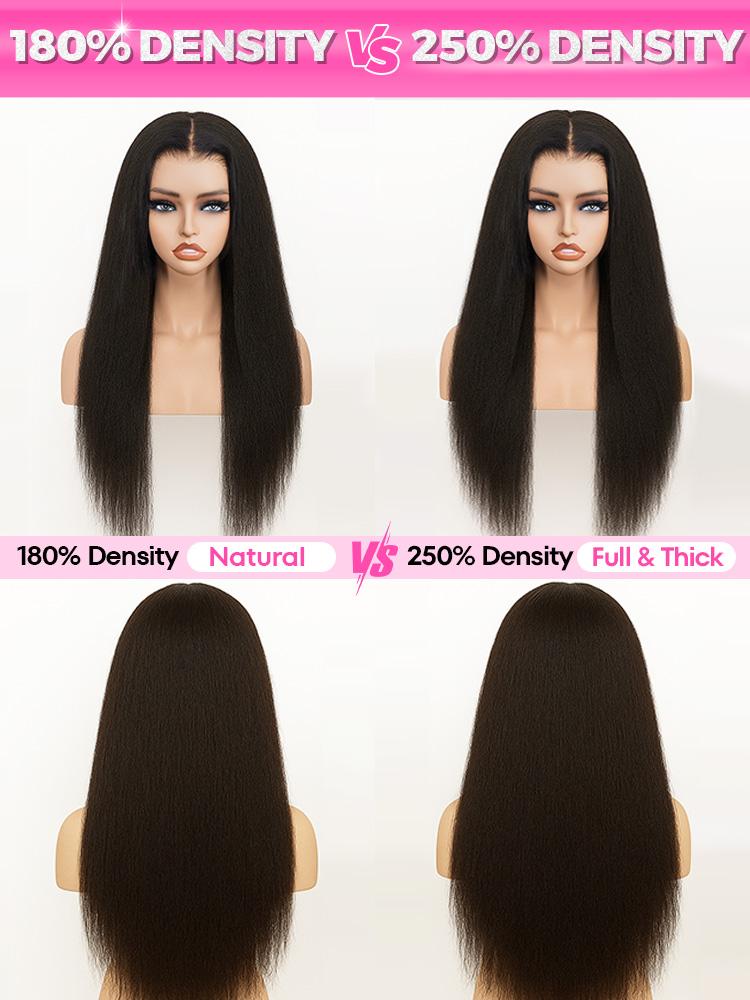 CurlyMe Invisible Hairline Kinky Straight & Afro Kinky Curly Half Wig Easy Wear Go Glueless Human Hair Wigs With Drawstring Beginner Friendly