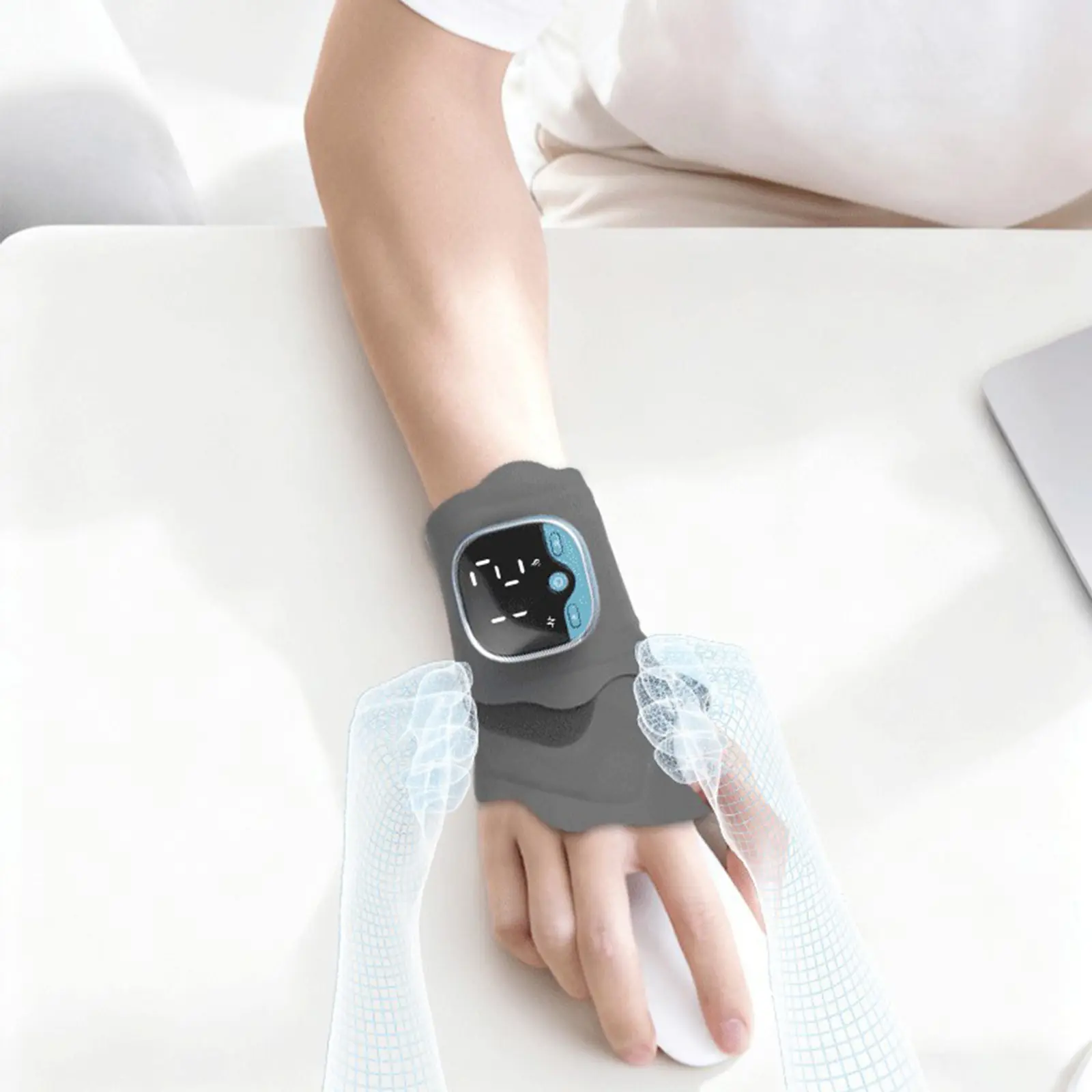 Heated Wrist Wrap 3 Heat Settings - Wrist Massager for Left/Right Hand Use - Rechargeable Wrist Tendon Massager Wearable Hand Heating Pad