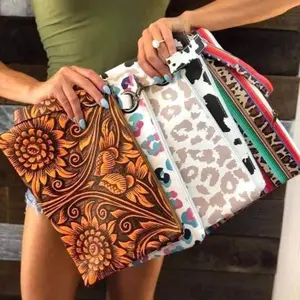 Clutch Bags - Assorted Patterned Designs in Multiple Colors - Versatile Handbag with Keyring Accessory