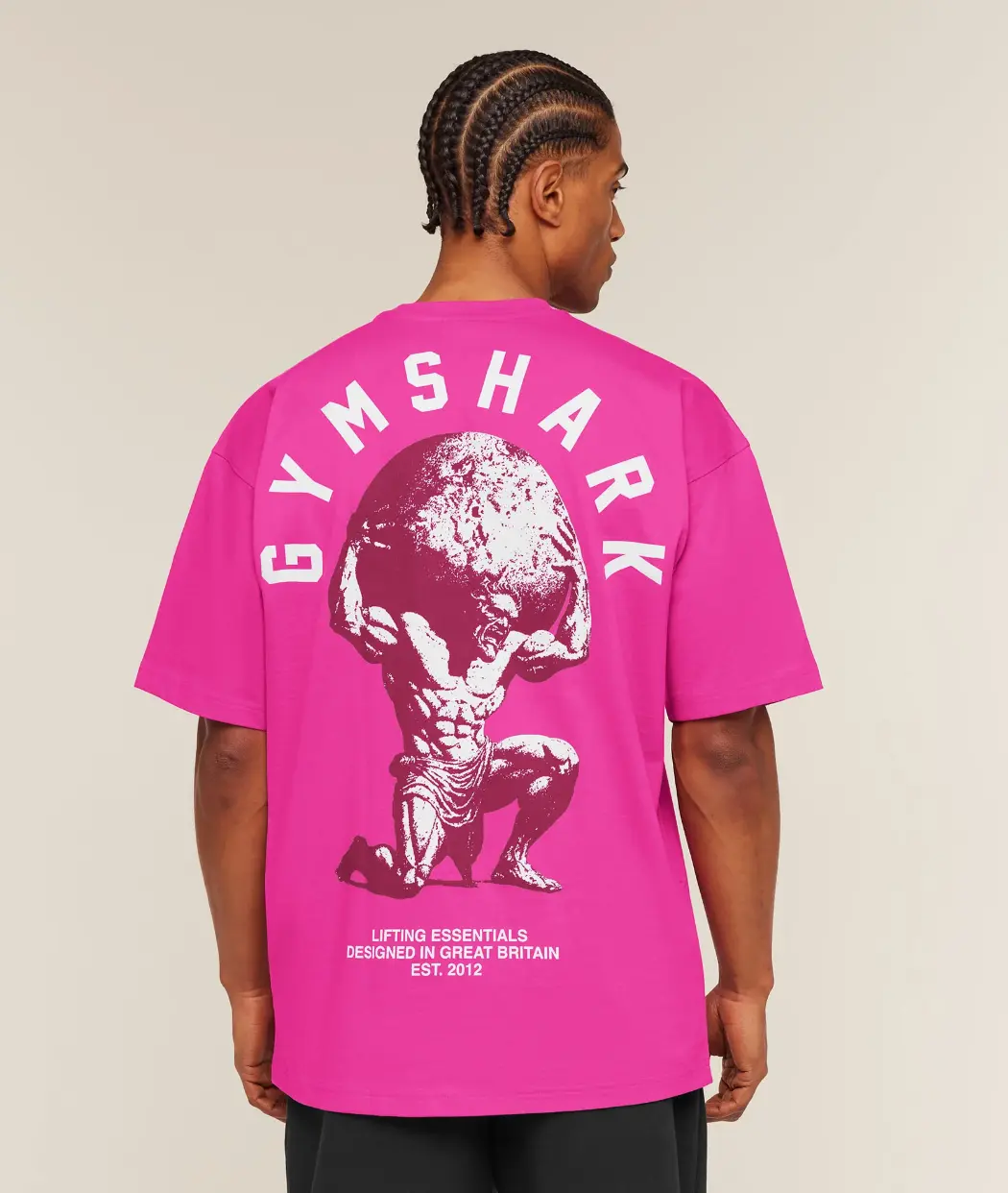 Gymshark Atlas T-Shirt, Men's Graphic Workout Shirt, Athletic Training Tee, Casual Gym Streetwear Top