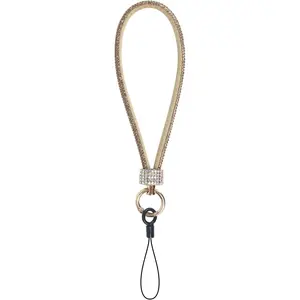 Phone Charm Chain  Wrist strap Rhinestone Bling Glitter Lanyard String Bracelet  Cute Fashion for Women