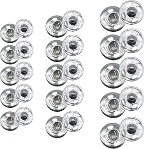 Snap Buttons 120 Sets 3 Sizes Sew On Metal Fastener Press Sewing Clothing Silvery