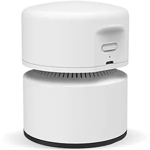 Desktop Vacuum Cleaner, Mini Table dust Sweeper Energy Saving with auto Power-Off Function, High Endurance up to 400 mins, Cordless&360º Rotatable Design for Keyboard/Home/Office (White)