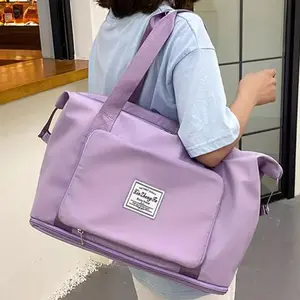 &Double-Layer Travel Shoulder Bag - Unisex Wet-Dry Separation Handbag with Zipper, Large Capacity for Sports & Outdoor