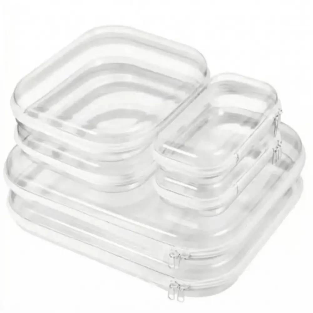Waterproof Durable Hard Shell Home Organiser Storage Boxes with Zip - Portable Cosmetic Holder Containers for Vanity Organization, Business Trips, Containers With Lids, International Travel