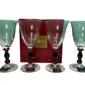 Mikasa Wine Glasses (Set of 4, Festive Kensington) Christmas Holiday Collection NEW