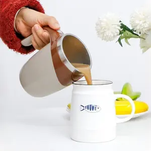 304 Stainless Steel Stirring Coffee Cup, Rotating One Key Stirring Coffee Cup
