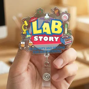 Lab Week 2026 Badge Reel, Medical Lab Science Retractable ID Holder with Carabiner Clip, Scientist Gift ZT8