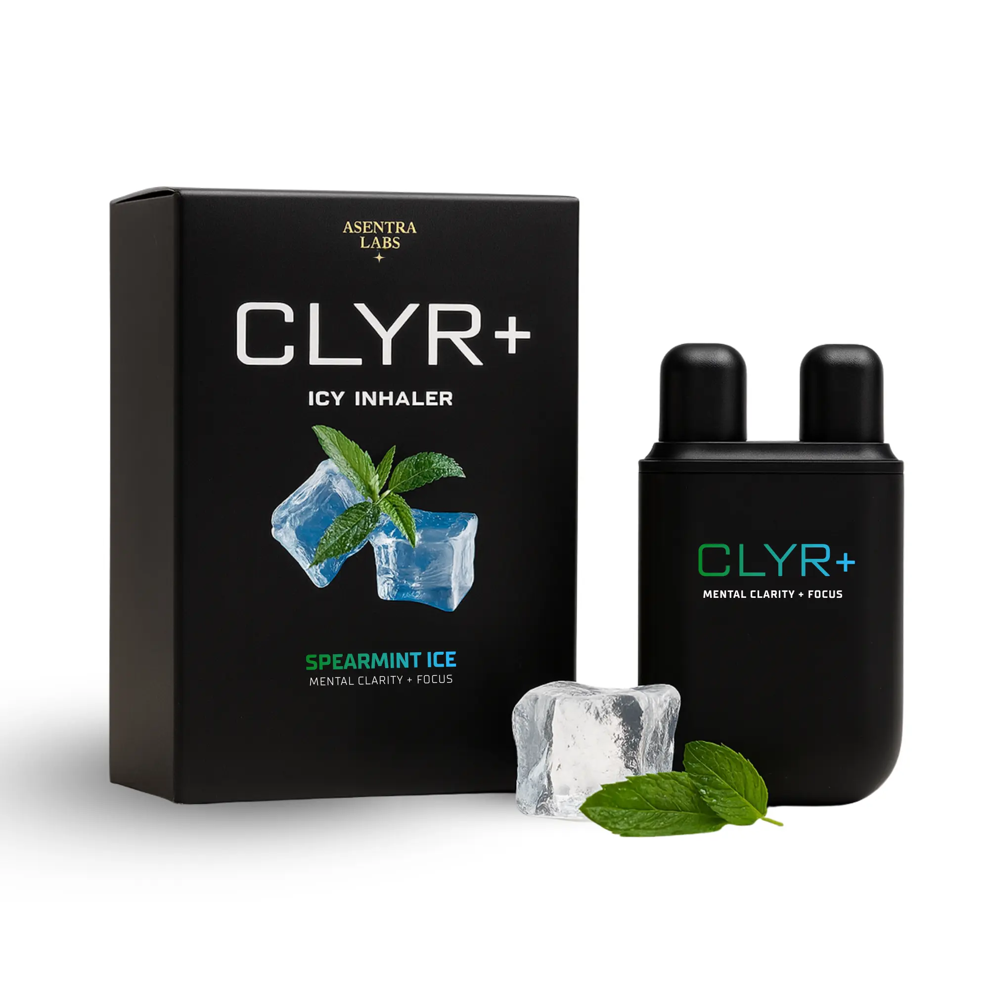 CLYR+ Icy Focus Inhaler - Natural Essential Oils for Performance & Focus with CLYR+ with STREAM Airflow Technology