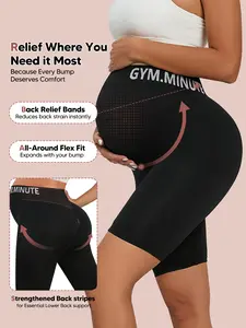 Maternity Belly Support Shorts with Expandable Belly Panel, Seamless 3D Knit Shapewear for All-Day Comfort, High Waist Casual Style, Prenatal Maternity Clothing, Pregnancy Must Haves