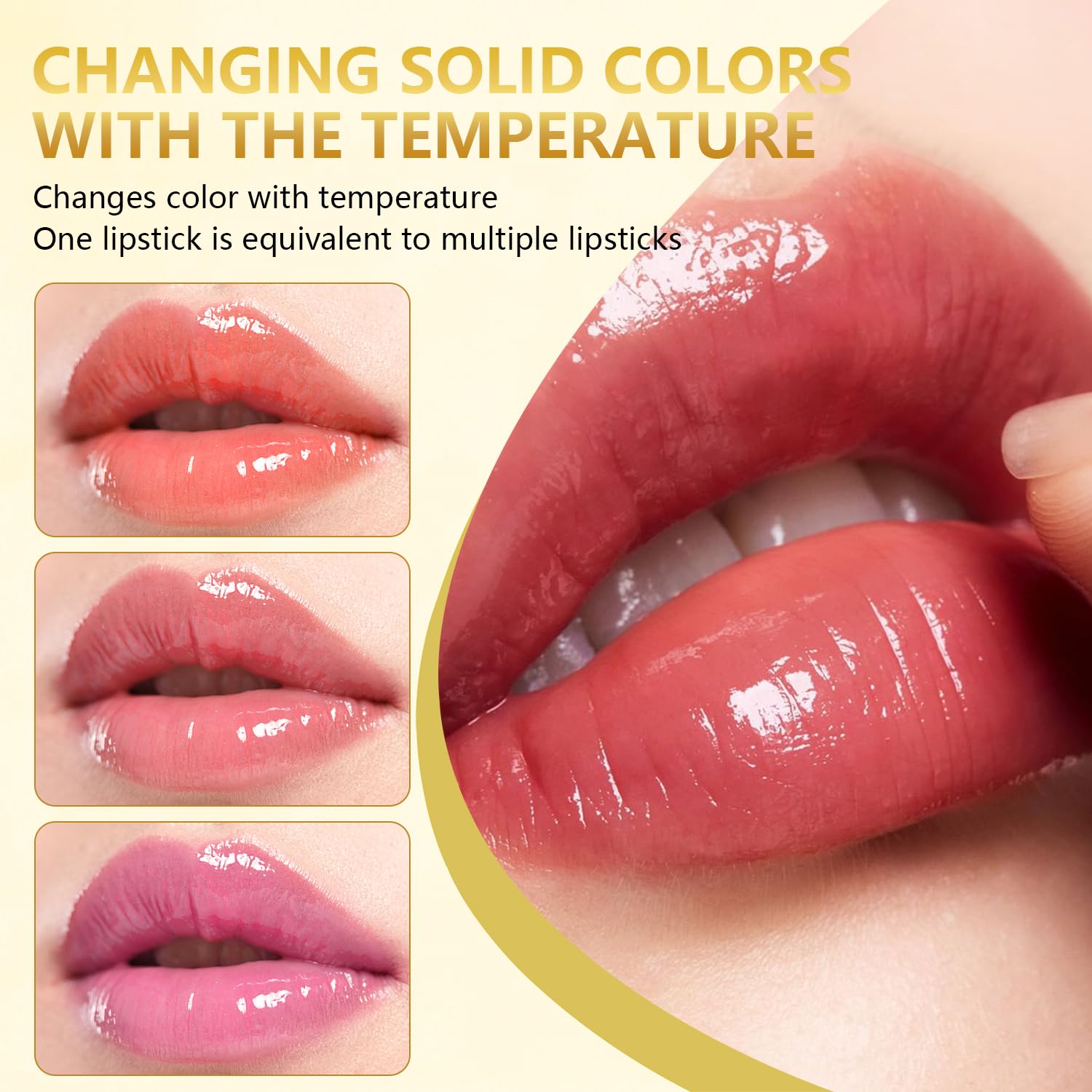 Color Changing Lipstick, Gold Foil PH Lip Balm, Transferproof & Long Lasting, Moisturizing Jelly Lip Stick, Deep Nourishing Plumping Lip Gloss for Women Color Changing Lipstick, Gold Foil PH Lip Balm, Transferproof & Long Lasting, Moisturizing Jelly Lip Stick, Deep Nourishing Plumping Lip Gloss for Women