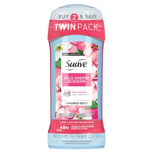 Suave Antiperspirant Deodorant for Women, Wild Cherry Blossom, 2.6 Oz Twin Pack Suave Brands Company LLC