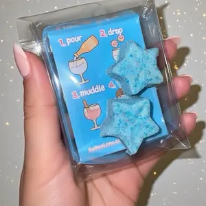 Blue Raspberry Star Glitter Cocktail | Mocktail  Beverage Bombs