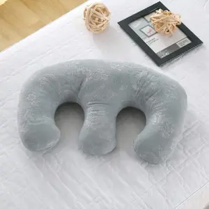 Beauty Salon Breast Pillow Feminine Bolster for Massage Table, Massage Face Cradle Rest Pillow for SPA Salon, Removable Cover, Light Grey