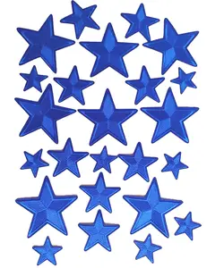GUYI 24 Pieces Star Iron on Patches, Star Embroidered Patch for Clothing, T-Shirt, Backpacks, Hats, Jeans, Jackets (Royal Blue) patch applique big  patches