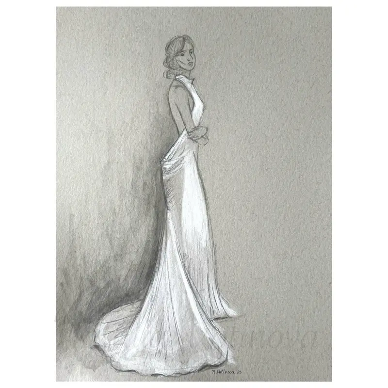 Fashion Illustration by Natalia Votinova 9x12 - Original Artwork – Signed