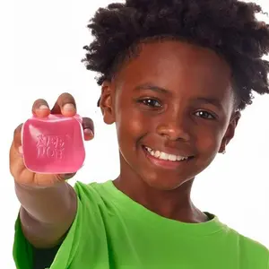 Needoh Ice Cube Water Drop Squeeze Toy in Blue Pink Purple Soft Squishy Fidget Ball Sensory Stress Relief Relaxing Anxiety Reducing Hand Toy for All Ages