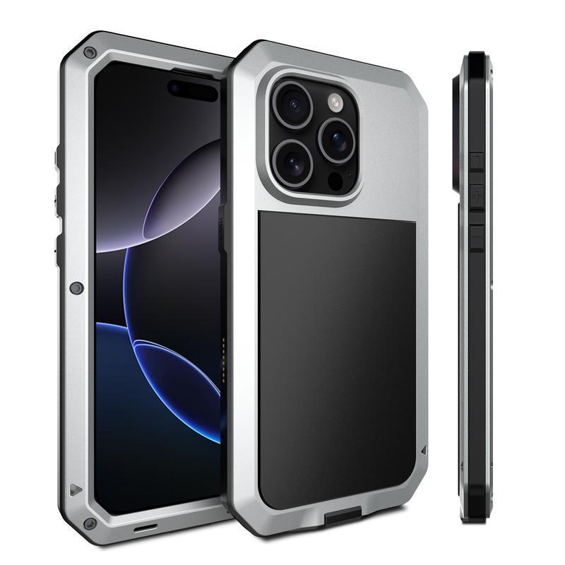 Tough Heavy Duty Protection Armor Metal Aluminum Phone Case for IPhone 17 16 15 14 13 12 11 Pro Max Plus Luxury Shockproof Protection Cellphone Cover