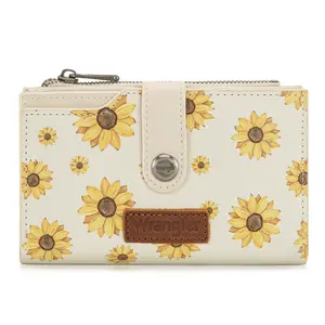 Wrangler Wallet for Women Bifold Card Holder with Zipper and ID Window Sunflower Print TikTokShopJumpstartSale