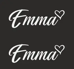 Cursive Name Decal - Personalized Name Decoration Decalla47 White