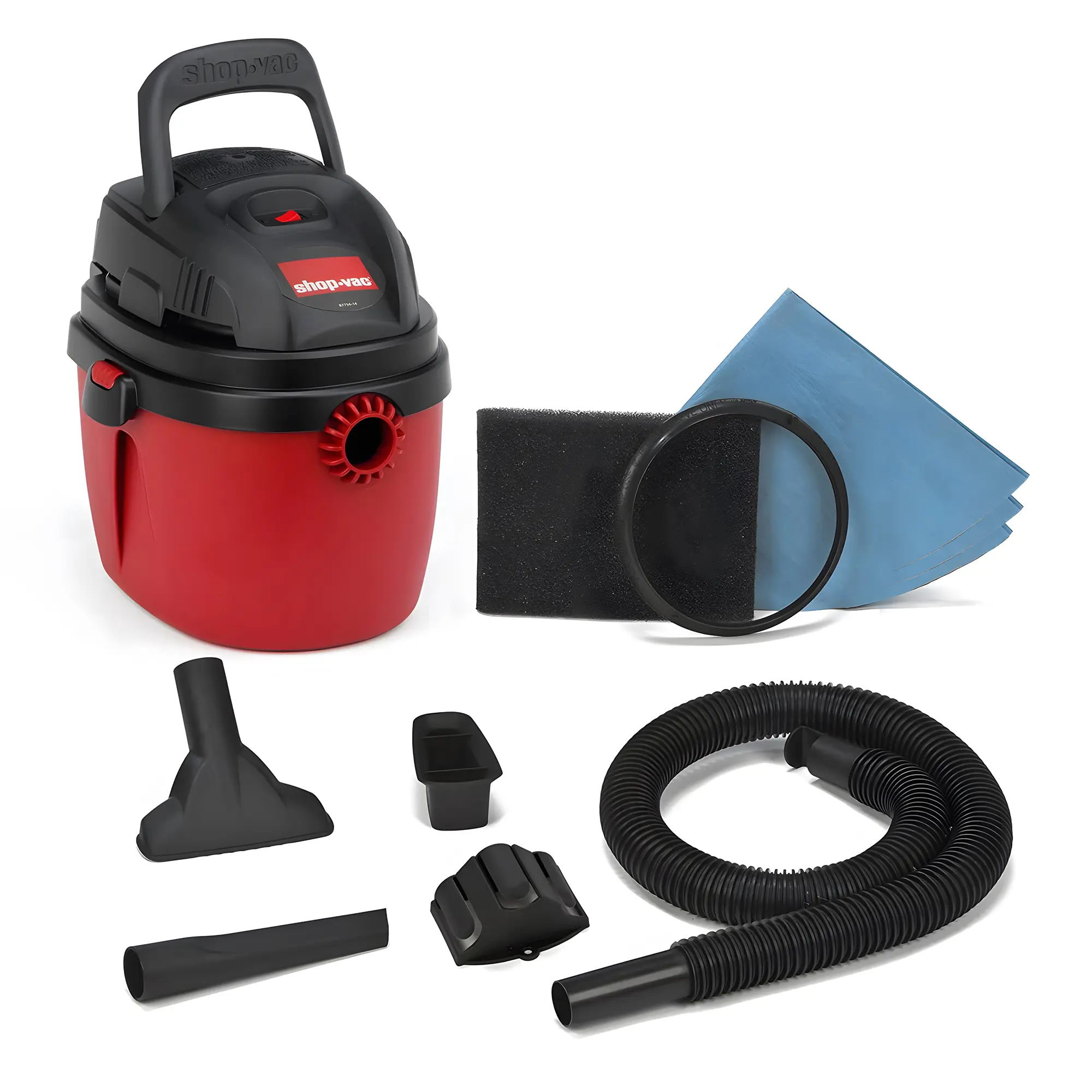 #summersale Shop-Vac 1.5 Gallon 2.0 Peak Wet Dry Vacuum, Portable Compact Shop Vacuum with Collapsible Handle Wall Bracket & Attachments