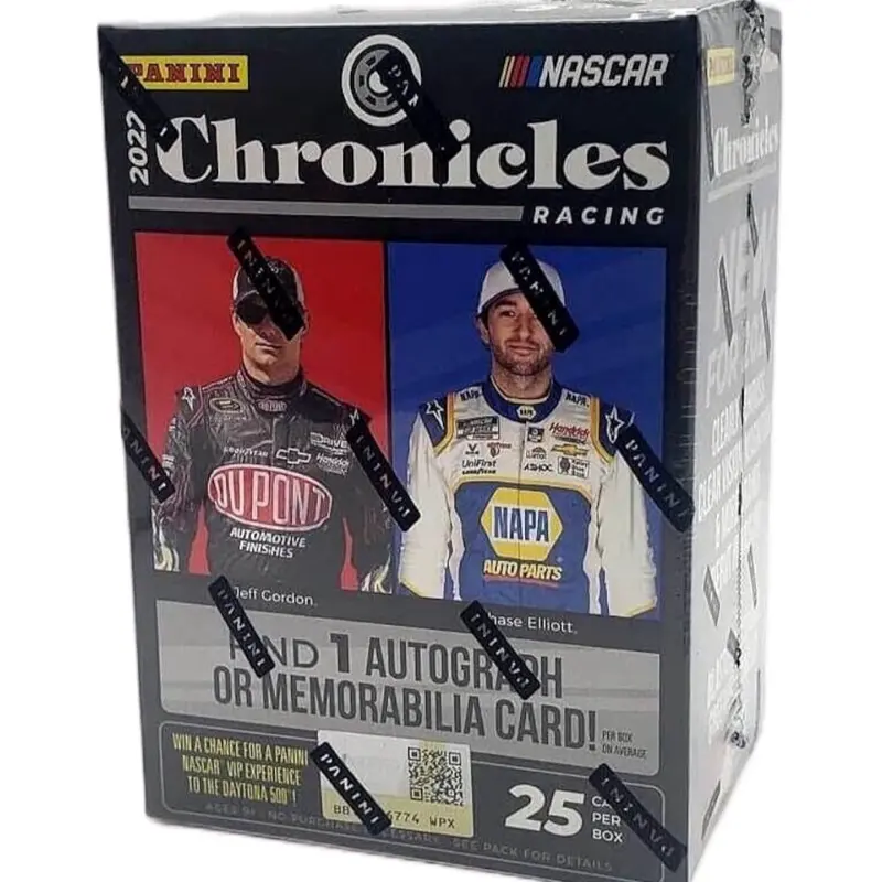 Panini 2022 NASCAR Auto Racing Chronicles Sports Trading Cards Blaster Box - 5 Packs, Chance for Autograph/Memorabilia Card, Includes Stars Jeff Gordon & Chase Elliott, Gift for NASCAR Enthusiasts