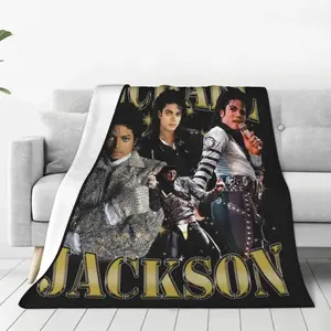 Michael Jackson Blankets Flannel Spring/Autumn Multifunction Ultra-Soft Throw Blanket for Sofa Outdoor Quilt