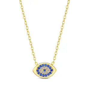 Yaumatea Evil Eye Necklace Necklaces for Women, 18K Gold Plated Dainty Evil Eye Choker Pendant Necklace Evil Eye Jewelry Protection Gifts