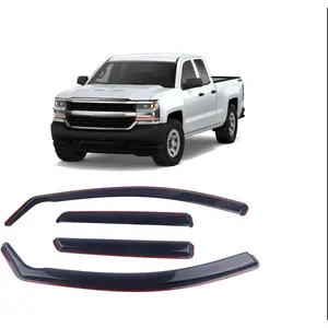 in-Channel Rain Guards 4-Piece Compatible with 2014-2018 Chevrolet Silverado & GMC Sierra 1500,2015-2019 Silverado & Sierra 2500 HD/3500 HD Window Visors Side Window Deflectors Shield Shade