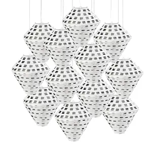 12" Bulk 12 Pc. Shiny Diamond-Shaped Hanging Lanterns
