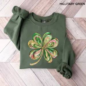 Retro Shamrock Sweatshirt, Womens Shenanigans Shirt, Cute St Patricks Day Shirt, Lucky Gift