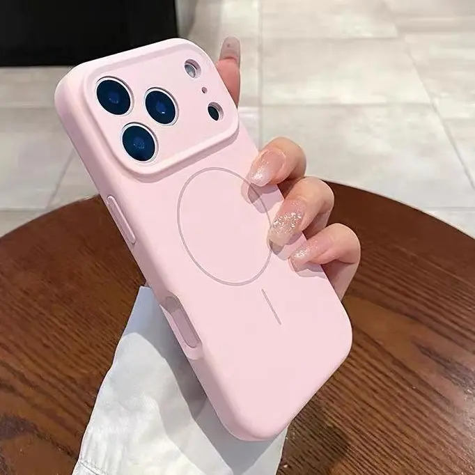 Luxury Liquid Silicone, Matte Frosted,Shockproof, Camera Lens Protection, Compatible with MagSafe for iPhone 17/16/15/14/13 Pro Max Cover HL