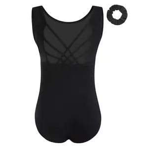 [Adorable Ballet Leotard] 2pcs Girls' Ballet Leotard and Matching Headband | Adorable Butterfly Cut-Out Back Design, Perfect for Dance Practice and Gymnastics, Ideal for Beach and Outdoor Activities