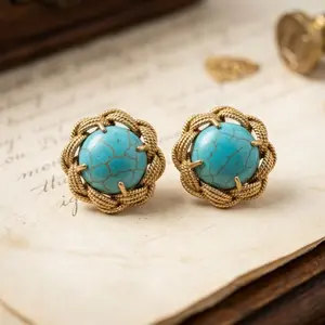 Blue turquoise earrings