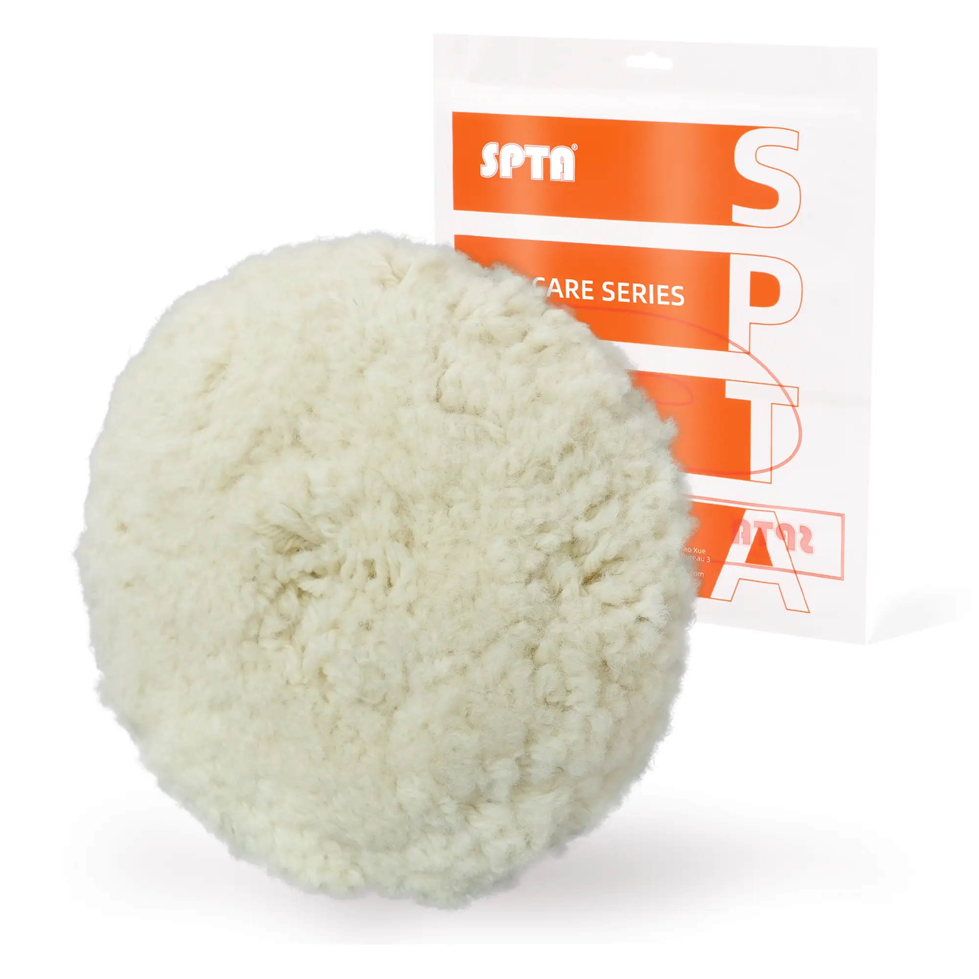 SPTA 3 inch to 7 inch Wool Polishing Pad, T180 Single-Side Heavy Cut Wool Pad to Remove 1200#/1500# Sanding Disc Marks, Deep Scratches, Orange Peel and Heavy Oxidation for Automotive, Car, RV, Motorbike & Boat