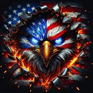 DIY 5D Diamond Painting Kit, Eagle Theme Full Drill Mosaic Art, Home Wall Decor Gift, Craft Project for Adults and Kids
