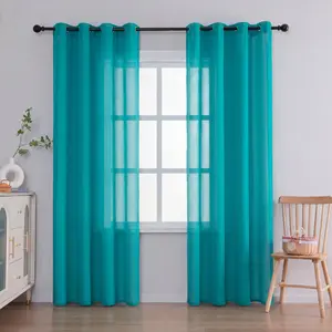 2 Pcs 52x95 inch Grommet Top Home Decoration Curtains, Solid Color Cationic Fabric with 2-tone Yarn Effect, Stylish Window Curtains Bedroom for Home Kitchen Textile Interior Accessories, Home Decoration Curtain