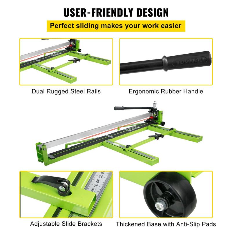 VEVOR Manual Tile Cutter, Various specifications, All-Steel Frame, Tile Cutting Machine with Laser Guide and Bonus Spare Cutter,Tile Cutter Hand Tool for Precision Cutting Porcelain Ceramic Floor Tiles
