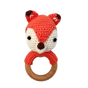 Finley crochet wood rattle