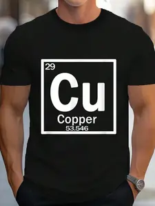 100% Cotton Copper (Cu) Chemical Element T-Shirt Women's Men's Graphic Tee Crew Neck summer vacation Tops