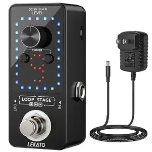 [Limited Time Deal] LEKATO Looper Guitar Effect Pedal, 9 Loops 40 Minutes Record Time, W/ USB Cable, Unlimited Overdubs, Electric Guitar Bass Guitar Loop Pedal Loop Station Tuner Pedal, Music Lover Music Playing Beginner Boy Girl Friend Gift