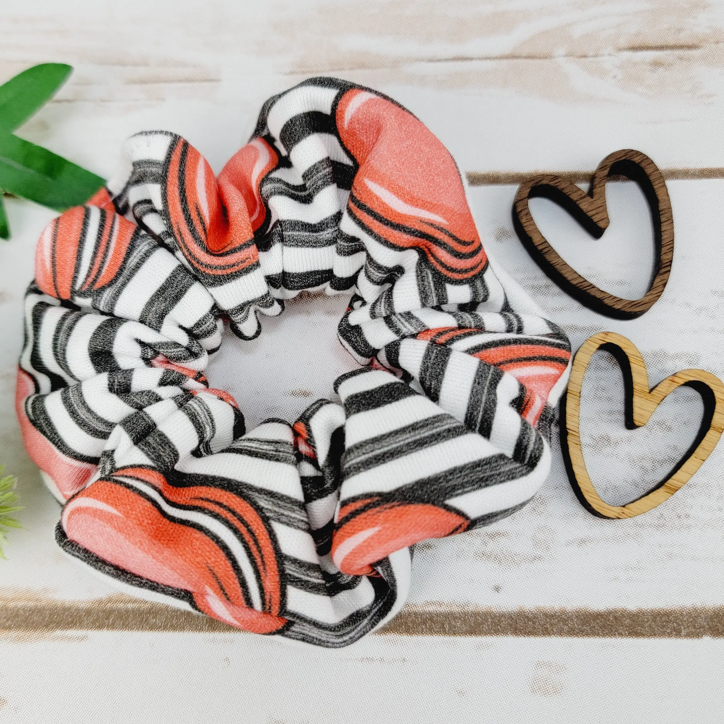 Organic Cotton Handmade Heart Shaped Macaron Scrunchie