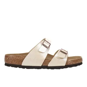 BIRKENSTOCK Womens Sydney Shimmering Birko-Flor Casual Sandals Casual - Off White